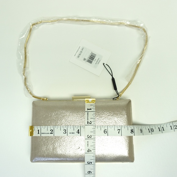 NEW Calvin Klein Small Evening Box Clutch Gold - Picture 3 of 6